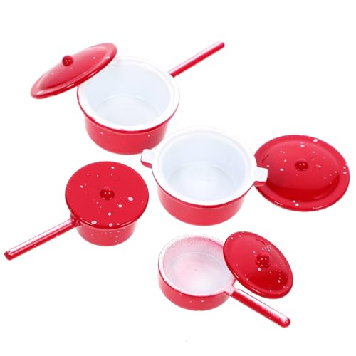 CIYODO 4 Stück Miniaturküche Play Kitchen küche Kitchen Toy mikrolandschaft spilzeug Mini-Kochgeschirr für Herdplatten Ornamente Simulation Pfannen Küche Miniherde Legierung rot CIYODO 4 Stück Miniaturküche Play Kitchen küche Kitchen Toy mikrolandschaft spilzeug Mini-Kochgeschirr für Herdplatten Ornamente Simulation Pfannen Küche Miniherde Legierung rot von CIYODO
