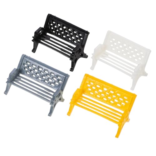 CIYODO 4 Stück Parkstuhl Modell Möbel Mini Klein Szenenstuhl Strand Spielzeugbankdekor Plastik von CIYODO