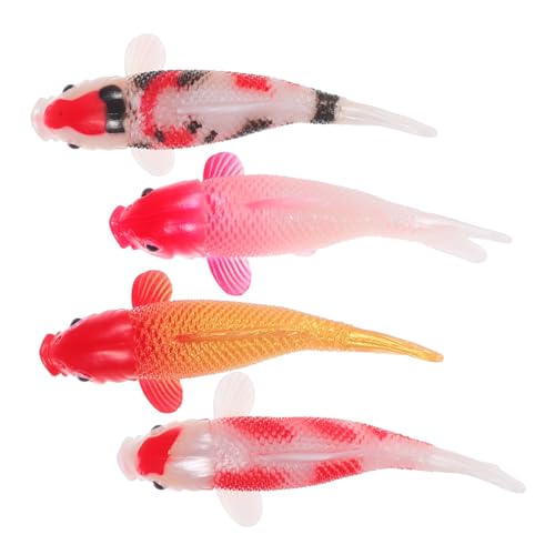 CIYODO 4 Stück Realistische Koi Fisch Modelle Miniatur Fische Aquarium Deko Teich Figuren Schwimmtiere Kunstfische für DIY Feengarten und Terrarien Dekoration von CIYODO