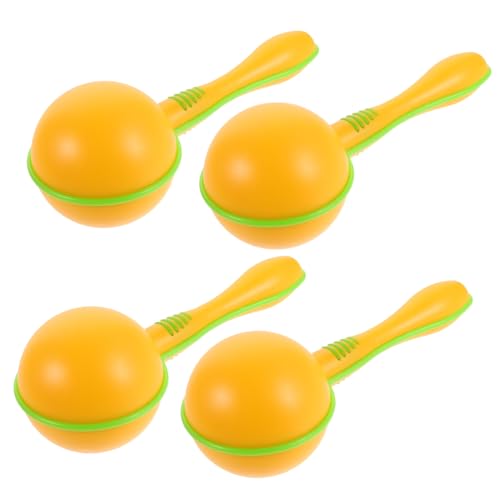CIYODO 4 Stück Sand Maracas Maracas Hand Percussion Rasseln Shaker Strumpffüller Kleinkind Strumpffüller Krachmacher Gelb von CIYODO