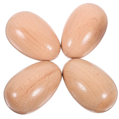 CIYODO Pädagogisches Musikspielzeug Für Kleinkinder 4-teiliges Holz-Eier-Set Für Jungen Und Mädchen Percussion-Set Musikinstrumente Holzrasseln von CIYODO