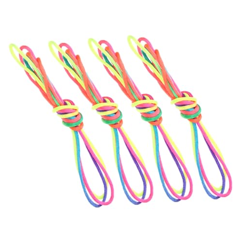 CIYODO 4 Stück Schnur Regenbogenseil Kinderspielzeug Mehrfarbig Tricks Spielzeug Frühes Lernspielzeug Buntes Fingerseil Buntes Fingerseil Fingerseil Spielzeug Handspiel von CIYODO
