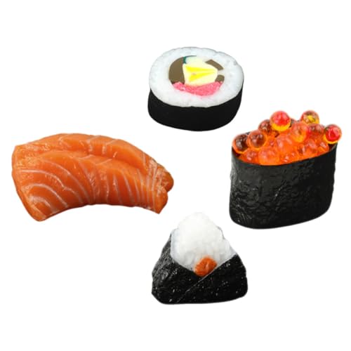 CIYODO Foto-Requisiten 4 Stück Simulation Lebensmittelmodell Bogus küchendekoration Japanisches Sushi-Modell Reisrollenmodell künstliche Nahrung lebensechtes Onigiri-Modell Doppelschicht von CIYODO