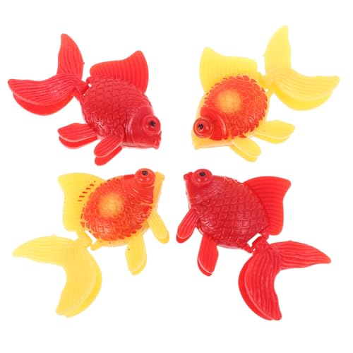 CIYODO 4 Stück Simulations-goldfischmodell Künstlicher Aus Kunststoff Fisch Figur Künstliches Goldfischdekor Realistische Fischfigur Künstliche Schwimmende Fische Plastik von CIYODO