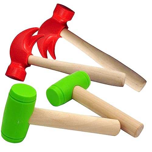 CIYODO 4 Stück Simulationshammerspielzeug Hammer Toy Kleinkindspielzeug Gefälschter Hammer Gefälschtes Hammerspielzeug Hammer Gefälschter Kinderhammer Holz von CIYODO