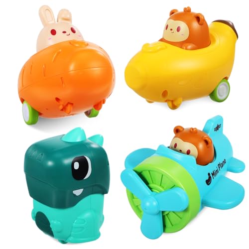 CIYODO 4 Stück Aufzieh-tierautos Spielzeug Für Babys Und Kleinkinder Geburtstagsgeschenk von CIYODO
