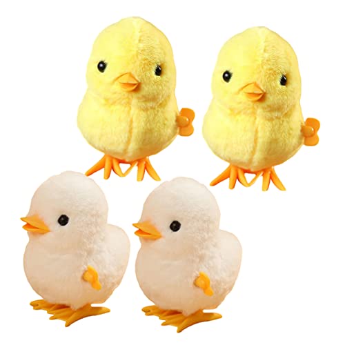 CIYODO 4 Stück Springende Hühnertiere Aus Plüsch Aufziehspielzeug Hühnerspielzeug Kinderpartygeschenke Aufziehküken Spielzeugtiere Für Kinder Spielzeugküken Für Kleinkinder von CIYODO