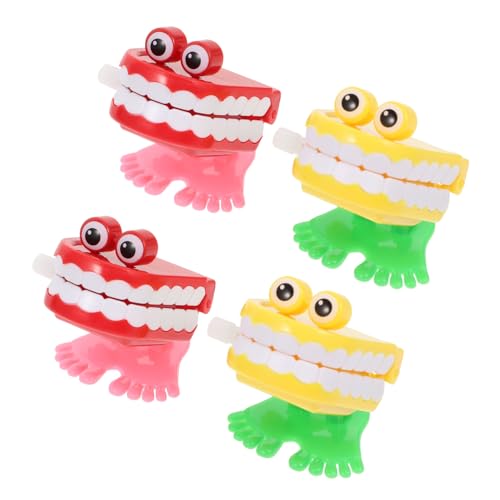 CIYODO 4 Stück Springgeister -Zähnespielzeug springen lustiges Zahnspielzeug gehende Zähne Gastgeschenke für Kindergeburtstage Zähne Kleinkindspielzeug Abs von CIYODO