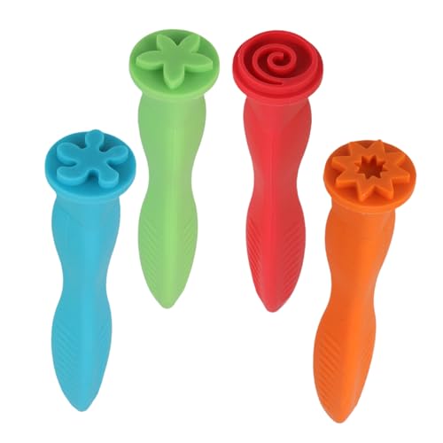 CIYODO 4 Stück Stempel mit Ergonomischem Griff Blumen und Motive Kreative Bastelstempel für Kartengestaltung und Scrapbooking Kindgerechte Handhabung Fördert Künstlerisches Lernen von CIYODO