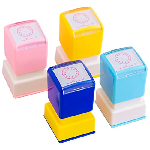 CIYODO 4 Stück Stempeluhr Für Selbst Personalisiert Klein Lehre Liebenswert Geburtstag Uhrenstempel Herstellung Favorisieren Party Stempel Für Spielsachen Briefmarke Abs von CIYODO