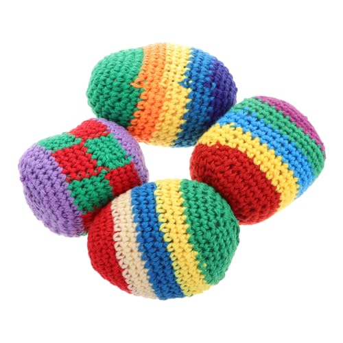 CIYODO 4 Stück Teiliges Bunte Gestrickte Jonglierbälle Handgefertigt Kindergarten Sandbeutel für Innen Außenbereich Kreatives CIYODO 4 Stück Teiliges Bunte Gestrickte Jonglierbälle Handgefertigt Kindergarten Sandbeutel für Innen Außenbereich Kreatives von CIYODO