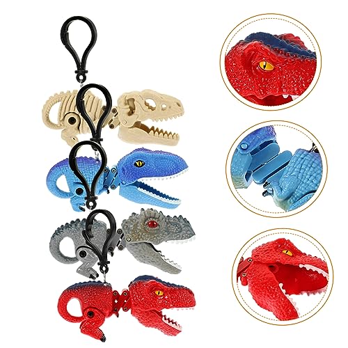 CIYODO 4 Stück Teiliges Dinosaurier Schlüsselanhänger für Kreativer Tragbarer Taschenanhänger mit Dehnbarem Clip Einzigartiges Diy Deko als und Stressabbau von CIYODO
