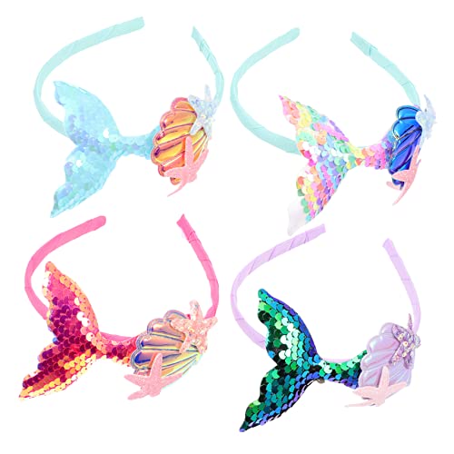 CIYODO 4 Stück Teiliges Haarband mit Pailletten Kreative Meerjungfrau Form Stirnbänder Rosa Grün Blau und Dekorative Haarschmuck für Mädchen Party und Familienfeiern CIYODO 4 Stück Teiliges Haarband mit Pailletten Kreative Meerjungfrau Form Stirnbänder Rosa Grün Blau und Dekorative Haarschmuck für Mädchen Party und Familienfeiern von CIYODO