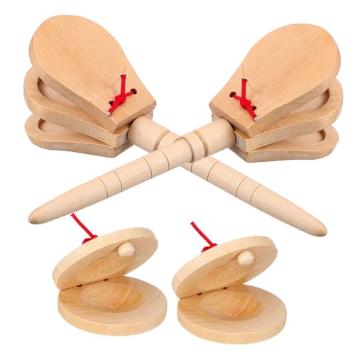 CIYODO 4stücke Holzcastaneten Musik Rhythmus Percussion Instrument Castaneten Übung Castaneten Für Anfänger von CIYODO