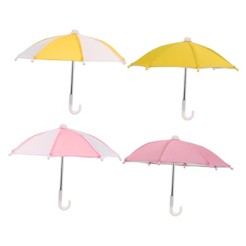 CIYODO 4 Stück Teiliges Kleine Puppen-regenschirme Wetterfest Robust Leicht für Puppen Zubehör Sommerliche Rollenspiele Dekoration Fotorequisiten von CIYODO