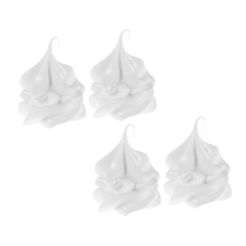 CIYODO 4 Stück Teiliges Kleine Realistische Fake Eiscreme Kugeln Künstliche Dessert Deko Detailgetreue Imitation aus Robustem Material für Shop und Party Dekoration Weiß von CIYODO
