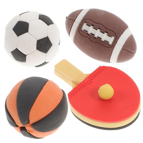 CIYODO 4 Stück Teiliges Mini Haus Sportmodell mit Fußball Basketball Rugby Tischtennis Detailreiche Miniatur Dekoration für Puppenhaus Kreatives Fantasie und Koordination Zufällige Farbe von CIYODO