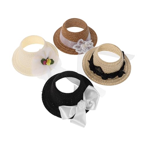 CIYODO 4 Stück Teiliges Mini-doll-Hut Schleifen-dekor Kleine Stoff-mützen für Puppen Miniatur-Accessoires für Basteln Kostüme Kreatives und Dekoration von CIYODO