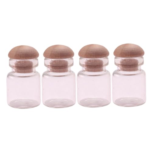 CIYODO 4 Stück Teiliges Miniatur Glasflaschen Kleine Dekorative Glasgefäße für Puppenhaus Lebendige Miniatur Deko Langlebig Glatte Oberfläche für Puppenhausgestaltung und Sammlungen von CIYODO