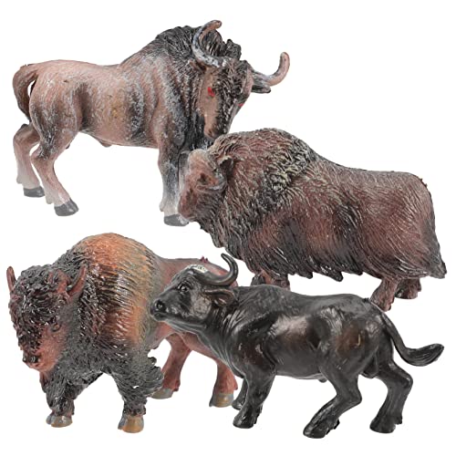 CIYODO 4 Stück Teiliges Miniatur Kuh aus Langlebigem Kunststoff Realistische Mini Kuh Figuren als Tischdekoration Sicher und Detailreich für Wohn und Bürodekoration Geschenkidee für von CIYODO