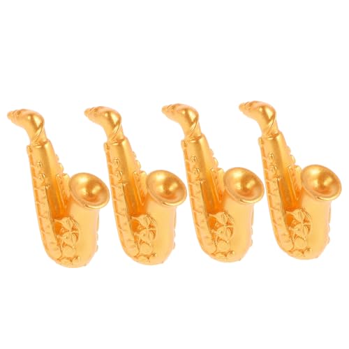CIYODO 4 Stück Teiliges Miniatur Saxophon Modell Detailgetreue Puppenhaus Dekoration Realistische Mini Saxophone für Sammler und Miniaturspielzeug Geeignet für Sammler von CIYODO
