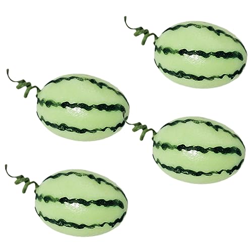 CIYODO 4 Stück Teiliges Miniatur Wassermelonen aus Langlebigem Resin Realistische Simulierte Obstspielzeuge für Puppenhaus Deko Kreatives für Besondere Anlässe von CIYODO