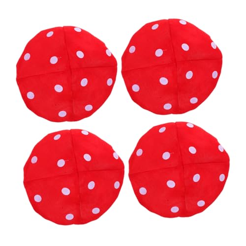 CIYODO 4 Stück Teiliges Pilz Kostüm Hut mit Weißen Punkten Leichter Kleiner Kopfschmuck für Cosplay und Partys Innendurchmesser Bequem für Langes Tragen von CIYODO