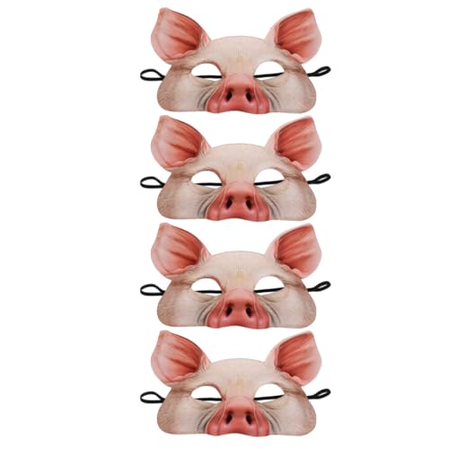 CIYODO 4 Stück Teiliges Schweine-masken EVA Atmungsaktive Halbe Tiergesichtsmasken für Halloween Karneval Kostüm Maskenball-party Leichte Komfortable Verkleidung für Erwachsene CIYODO 4 Stück Teiliges Schweine-masken EVA Atmungsaktive Halbe Tiergesichtsmasken für Halloween Karneval Kostüm Maskenball-party Leichte Komfortable Verkleidung für Erwachsene von CIYODO