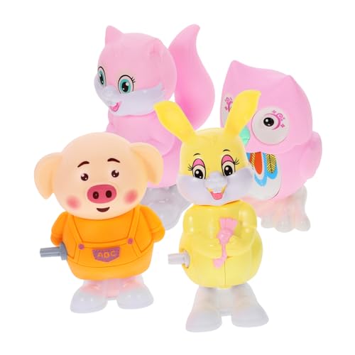 CIYODO 4 Stück Uhrwerksprungspielzeug kleine Spielsachen aufziehbares Tierspielzeug Cartoon Uhrwerk Tierspielzeug tierisches uhrwerk Kinderspielzeug Plastik Zufällige Farbe von CIYODO