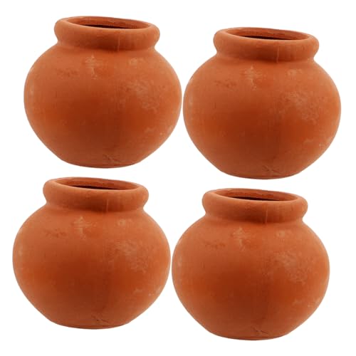CIYODO 4 Stücke Teiliges Mini Blumentopf für Puppenhaus Dekoration Keramik Töpfe für DIY Miniaturgarten und Raumgestaltung für Kreative Bastelprojekte und Spielspaß von CIYODO
