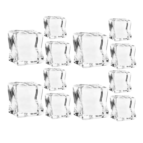CIYODO 40 Stück Acryl Eiswürfel Fake Eiswürfel für Bar und Wohnraumdekoration Wiederverwendbare Kristallklare Imitation für Fotografie und Partys von CIYODO