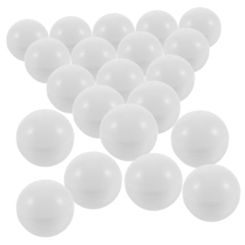 CIYODO 40 Stück Lotteriekugel lichtkugeln Light Balls bastelkugeln Spielzeugkugeln wihnachtsdeko leer hohl farbig Schüttgut groß Kleine Tombola-Bälle öffenbare Kugeln PVC Weiß von CIYODO