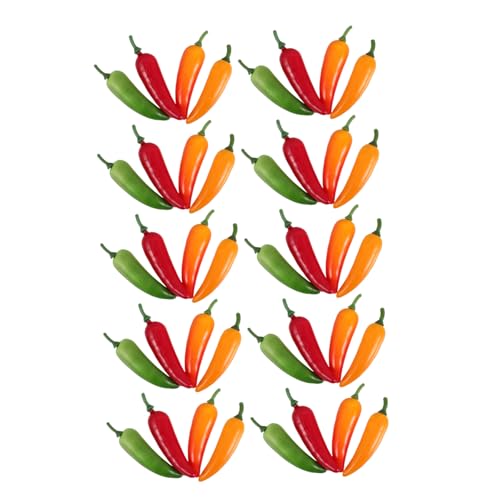CIYODO Realistische Simulationspaprika 40-teilige Chili-Paprika-Dekorationen Gefälschte Mini-küchenrequisiten Chili-Paprika-Ornament-Set CIYODO Realistische Simulationspaprika 40-teilige Chili-Paprika-Dekorationen Gefälschte Mini-küchenrequisiten Chili-Paprika-Ornament-Set von CIYODO