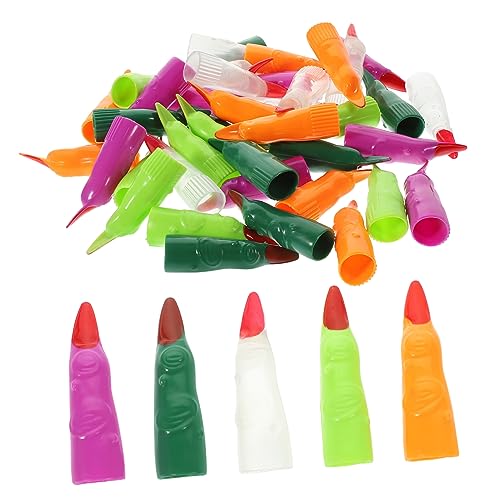 CIYODO 40 Stück Teiliges Nachtleuchtende Fake Fingernägel für Halloween Kostümparty Gruselige Requisiten für Hexen und Monster für Cosplay und Streiche von CIYODO