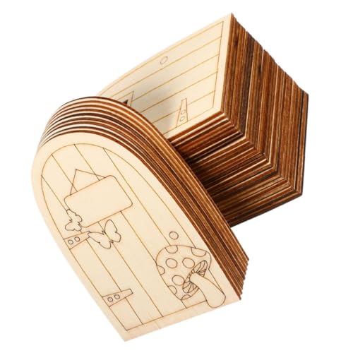 CIYODO 45 Stück Teiliges Mini Holz Feentüren für DIY Dekorationen Unbemalt Detailreiche Handarbeit Langlebig für Garten Puppenhäuser und Miniaturlandschaften Kreative Feengarten Tür von CIYODO