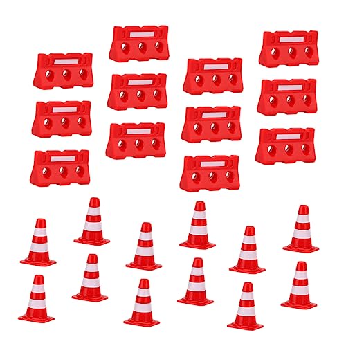 CIYODO 48 Stück Straßenschild Barrikade Verkehrszäune Mini Kleine Für Den Sport Straßensperrenspielzeug Bildungsverkehrszeichen Zapfen Plastik von CIYODO