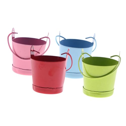 CIYODO 4Stücke Blecheimer Aus Metall Kleine Dekorative Eimer Für Puppenhaus Und Blumenarrangements Mini Eimer Zur Kreativen Gestaltung Von Wohnräumen Und Miniaturen von CIYODO