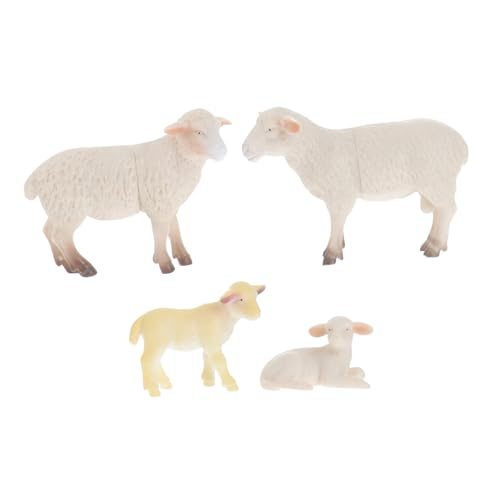 CIYODO 4Stücke Mini Schaf Familie Teiliges Aus Realistischen Schaf Modellen Für Pädagogisches Lernspielzeug Fantasie Und Kreativität Für Jungen von CIYODO