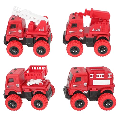 CIYODO 4Stücke Reibungsantriebs Feuerwehrspielzeug für Langlebiges und Sicheres Feuerwehrmodell für Jungen und Fördert die Handmuskulatur für Kleine von CIYODO