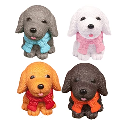 CIYODO 4er-Set Mini-hundefiguren Realistische Welpenornamente Hundemodelle Zum Dekorieren Langlebige Und Sichere Materialien von CIYODO
