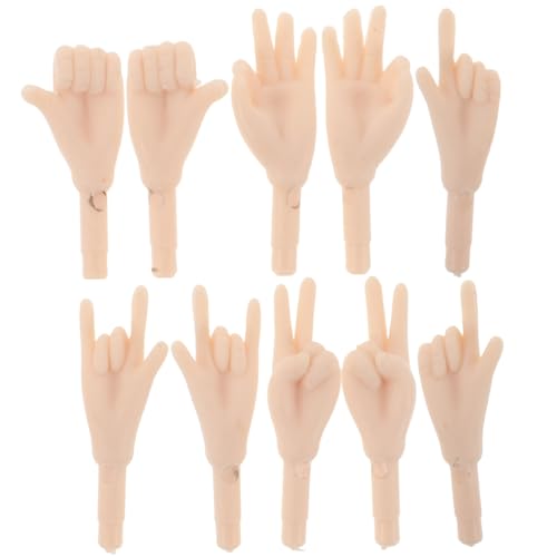 CIYODO 5 Paare Doll Hands Set für Puppenbau Gelenke Miniatur Puppen Finger Kunststoff Hände Beige Geeignet für Viele Puppen Zubehör für Bastelprojekte und Rollenspiele CIYODO 5 Paare Doll Hands Set für Puppenbau Gelenke Miniatur Puppen Finger Kunststoff Hände Beige Geeignet für Viele Puppen Zubehör für Bastelprojekte und Rollenspiele von CIYODO