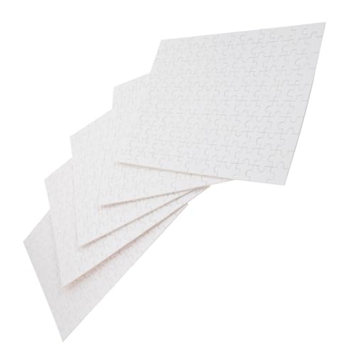 CIYODO 5 Satz Leer -puzzlespielzeug Wärmeübertragungs-rohling-Puzzle Leere Puzzles Für Sublimation Bastelpuzzle Übertragen DIY-versorgung Sublimations-Puzzle Holz Weiß von CIYODO