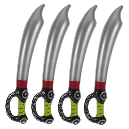 CIYODO Aufblasbare Piratenschwerter 5 Stücke für Kinder Piraten Cosplay Zubehör Halloween Mottoparty Requisite Ergonomisches Design für Einfaches Greifen Piratenparty Dekorationen von CIYODO