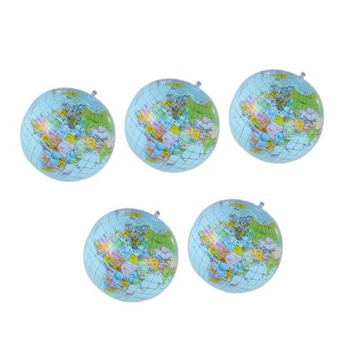 CIYODO 5 Stück Aufblasbare Strandbälle mit Weltkugel Design Bunte Wasserspielzeuge für Sommerpartys Pool Events und Strandvergnügen CIYODO 5 Stück Aufblasbare Strandbälle mit Weltkugel Design Bunte Wasserspielzeuge für Sommerpartys Pool Events und Strandvergnügen von CIYODO
