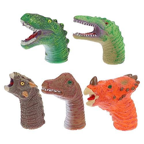 CIYODO 5 Stück Dinosaurierkopf Puppenpuppen Kinderspielzeug Fingerspielzeug Dinosaurierpuppe Fingerpuppen Beruhigungsspielzeug Kinderhandspielzeug Interaktives Erzählwerkzeug von CIYODO