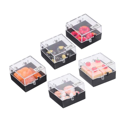 CIYODO 5 Stück Maßstab Realistische Plastik Frucht Kuchen Figuren für Puppenhaus Dekoration DIY Basteln von CIYODO