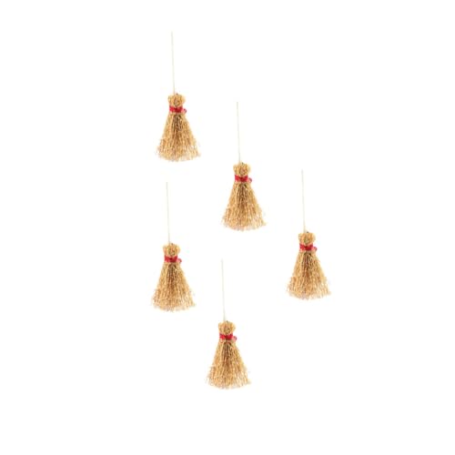 CIYODO 5 Stück Mini-Besen geldschrank beemysafe puppenhauszubehör tiegerbalm red Miniaturbesen Werkzeug Miniatur-Besen- Desktop-Besen-Miniaturen Hölzern rot von CIYODO