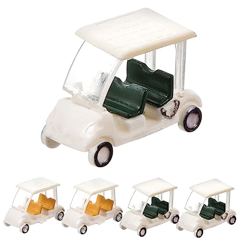 CIYODO Außendekoration 5 Stück Miniatur Wagen Automodell Geschenkmodelle Harz Golf Partydekorationen Golfwagen Klein Dekorieren Auto Metallstatue Golfmodell Tierspielzeug Spielzeugzimmer von CIYODO