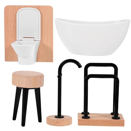 CIYODO Miniatur-Badezimmer-Set Mit Badewanne Und Toilette Für Puppenhaus Miniaturmöbel Badezimmerdekoration CIYODO Miniatur-Badezimmer-Set Mit Badewanne Und Toilette Für Puppenhaus Miniaturmöbel Badezimmerdekoration von CIYODO