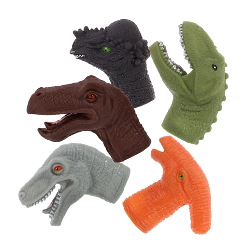 CIYODO 5 Stück Teiliges Dinosaurier Fingerpuppen für Realistische Tierform Finger Handspielzeug Flexible Sichere Puppen für Interaktives Geschichtenerzählen und Partygeschenke von CIYODO